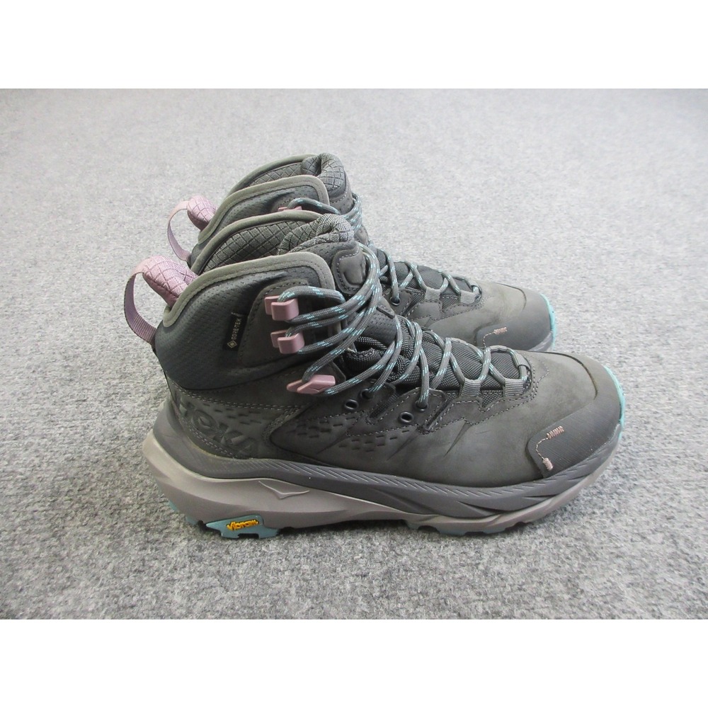 Hoka Kaha 2 GTX Shoes Womens Size 8 Gray Hiking Boots Gore Tex Vibram Trail